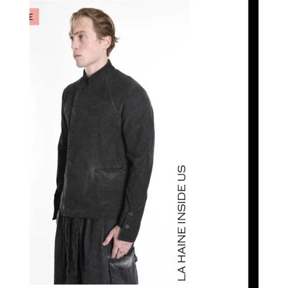 LA HAINE INSIDE US Men's Designer Jacket Ribbed Dyed Cold Gun NWT Size L - Picture 3 of 9